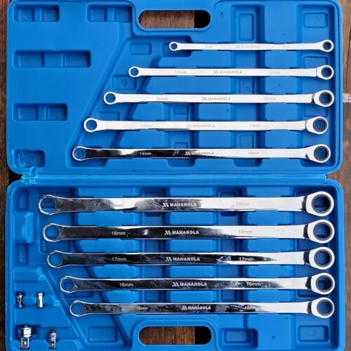 10PCS Extra Long Double Ring Ratchet Spanner