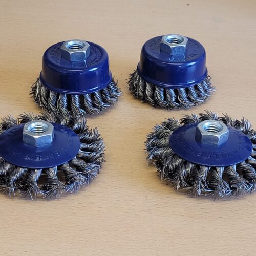 4PC Rotary Wire Brush Set Suits 115mm(4.5″) Angle Grinders