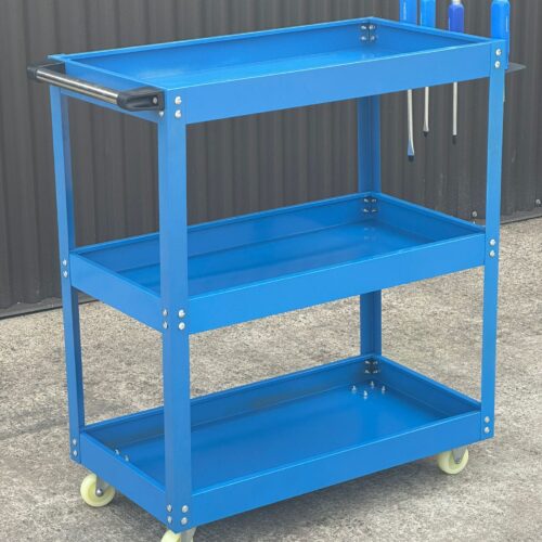 3 Tier Tool Trolley Service Cart With Solid Rubber Caster Wheels