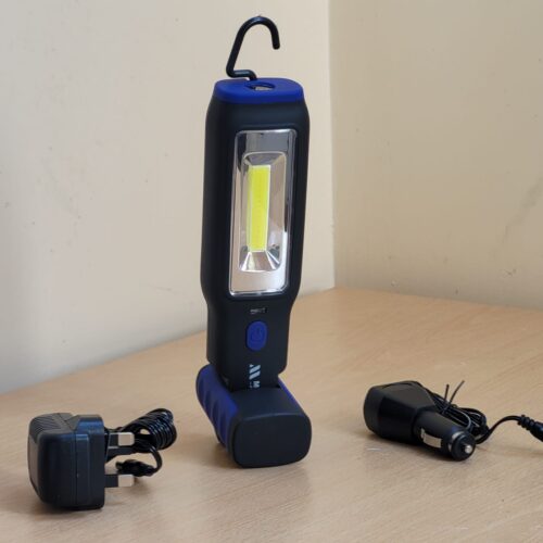 3W COB Rechargeable LED Torch Inspection Light With Side & End Lights With 12 & 230 Volt Charger