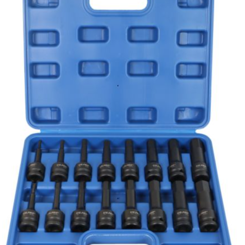 16Pc 1/2″ Dr Impact Hex Bit Sockets H4-H19