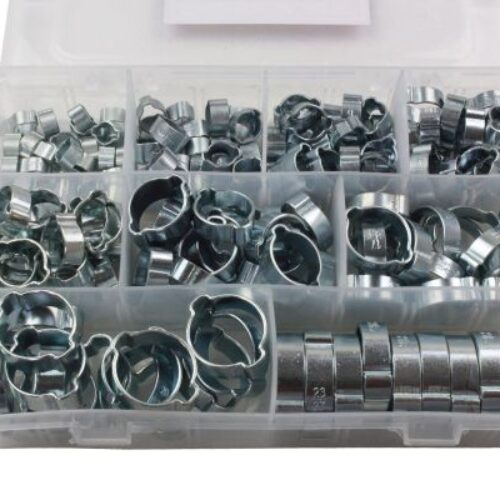 175PC ASSORTED DOUBLE EAR HOSE CLAMPS