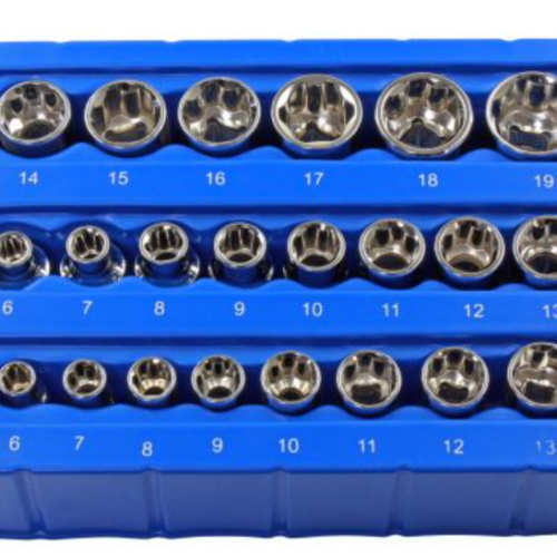 22pc 1/4″ & 3/8″ Dr Super Lock Sockets