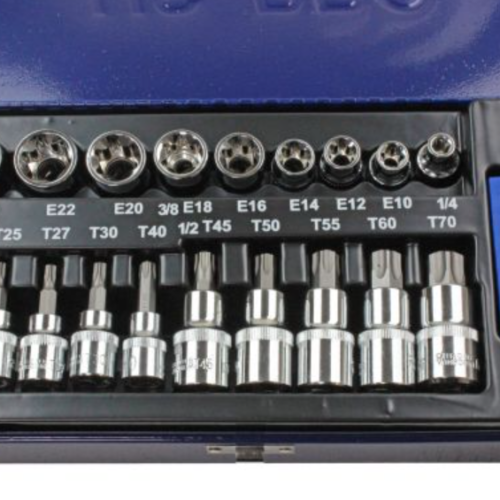 27Pc 3/8″ & 1/2″ Dr Torx Sockets & Bits