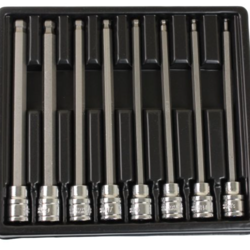 8Pcs 3/8” Dr Hex Ball End Bit Socket Set – Extra Long