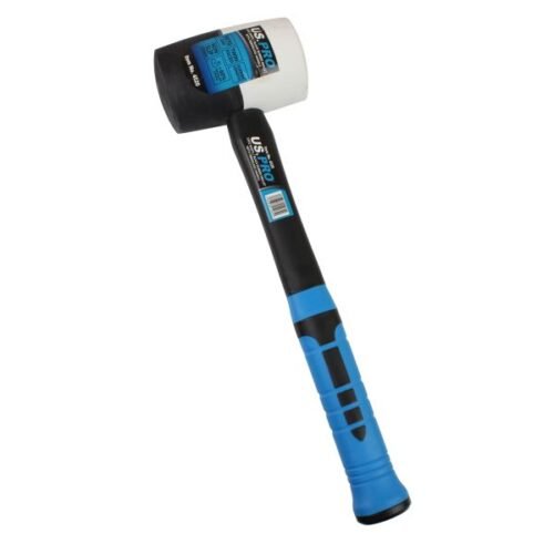 US PRO 32OZ 16 1/4″ Long White / Black Rubber Mallet With Fibreglass Handle