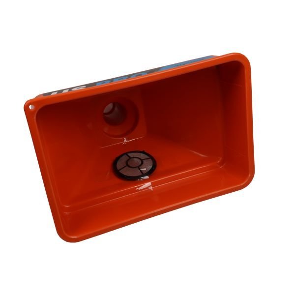 US PRO 10" Rectangular Plastic Funnel With Filter - Orange