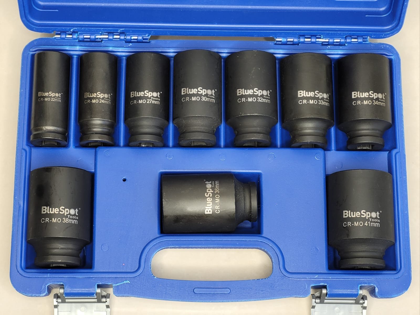 10 Piece 1/2" Drive Metric Deep Impact Sockets 22mm-41mm