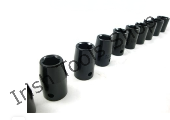 10Pc 1/2" Drive Shallow Impact Socket Set 10 - 24mm