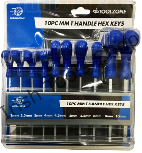 10Pc T Handle Hex Keys Metric