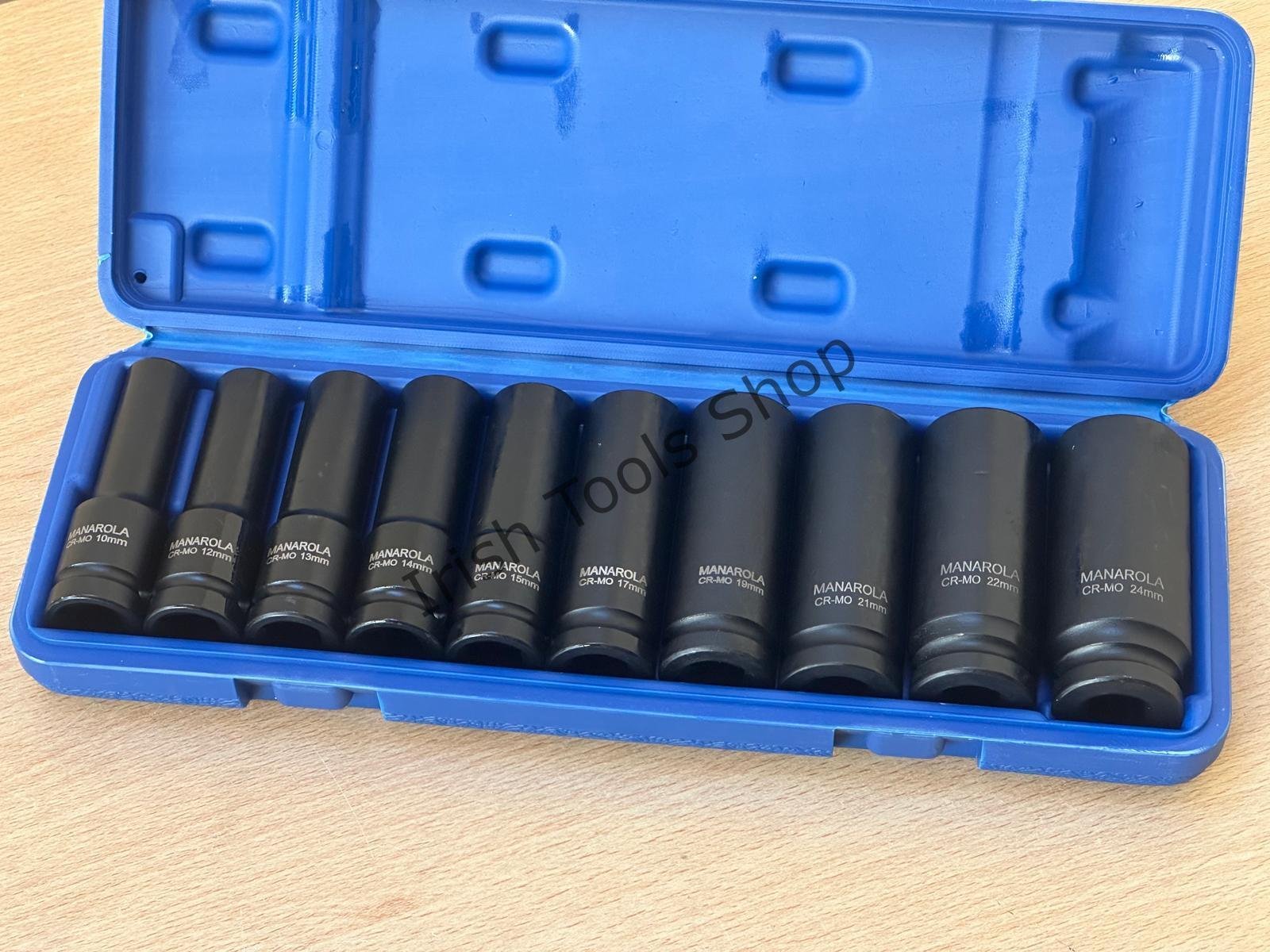 10pcs 1/2" Air Impact Socket Set 10-24mm