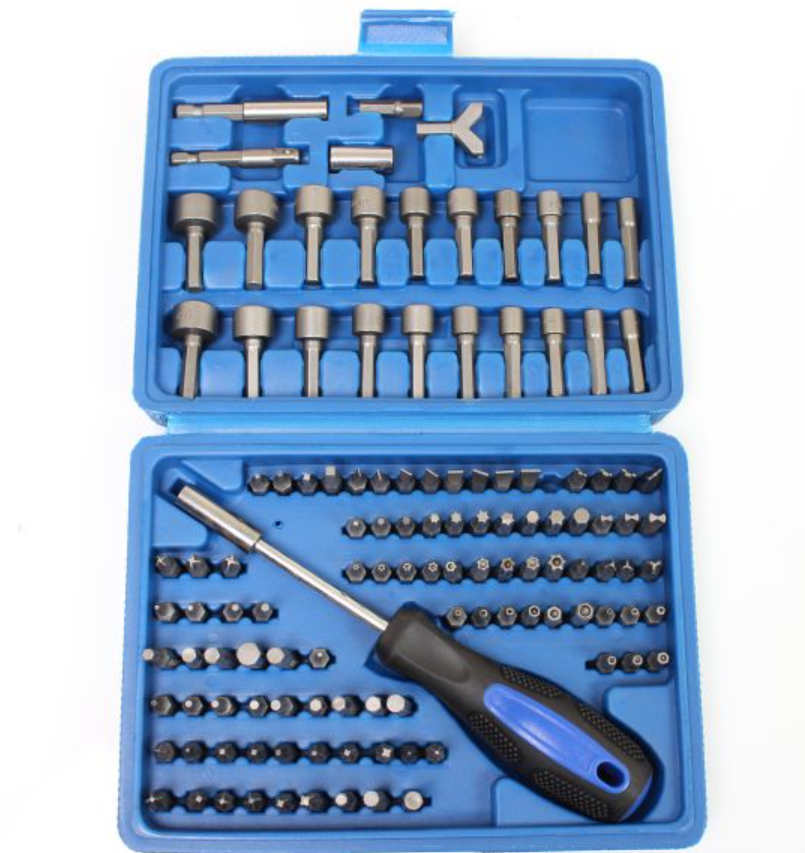 US PRO 122 Piece Socket Bit Set With Bit Driver