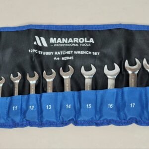 12 Piece Stubby Ratchet Combination Spanner Set Metric 8-19mm
