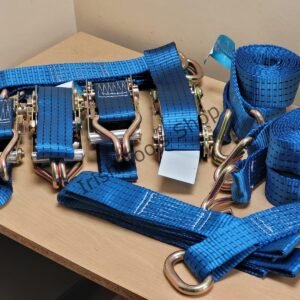 Heavy Duty 16pc Car Transporter Tie Downs, Double Locking Ratchet Tensioners, Alloy & Steel Wheel Straps