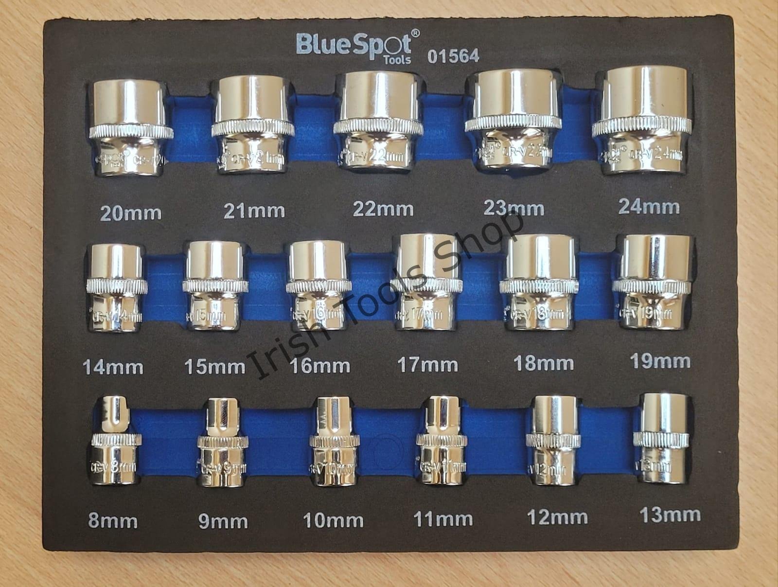 17 Piece 3/8" Metric 12 Point Shallow Socket Set (8-24MM) (EVA FOAM)