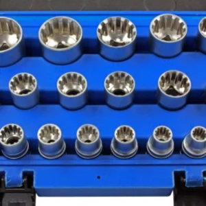 US PRO 19 Piece 1/2" Drive Universal Hex 6 Point, Double Hex 12 Point, & T Star Type Gear Lock Sockets | 8 - 32mm