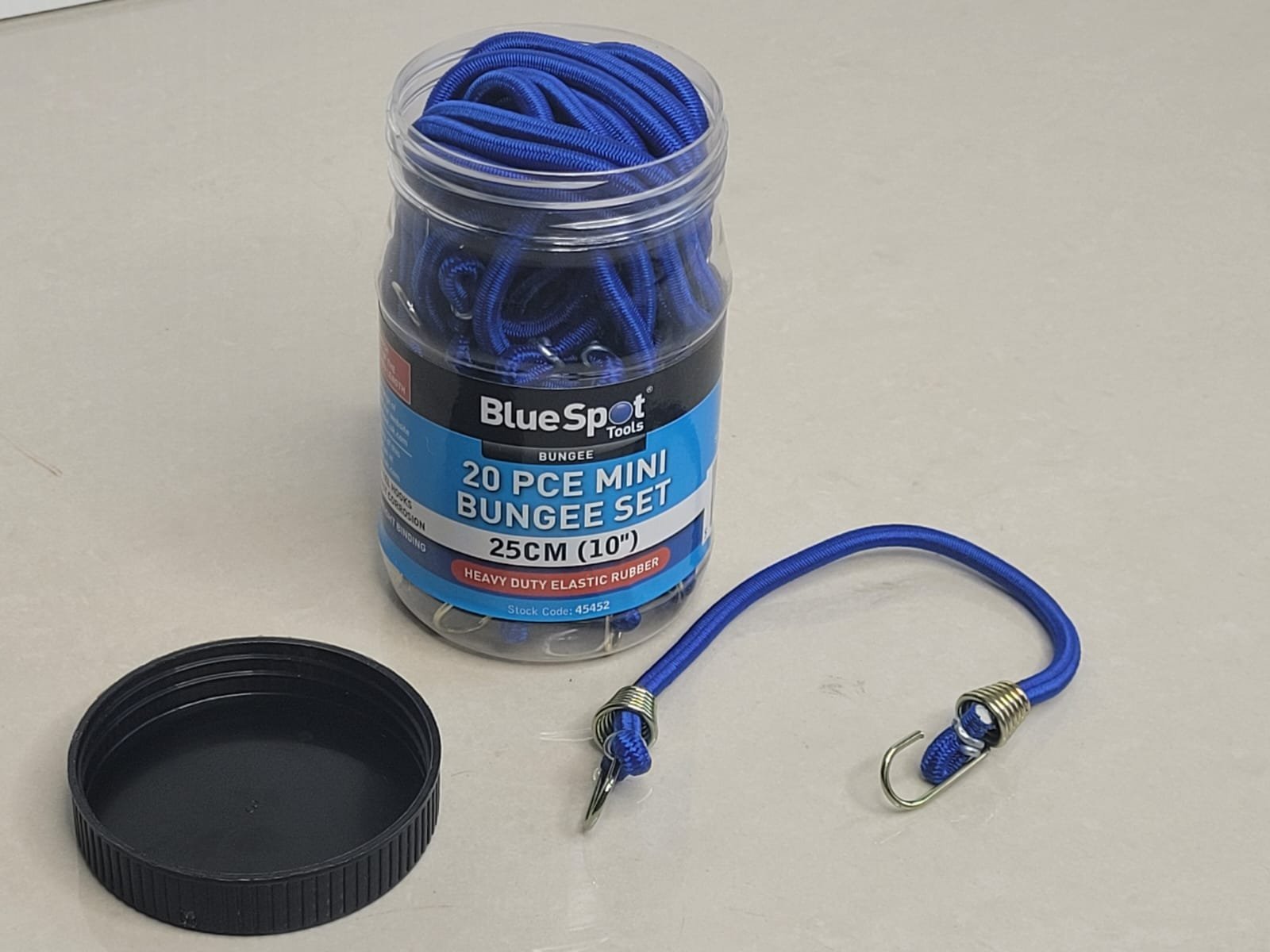 20 Piece Heavy Duty Mini Bungee Set 25cm (10")