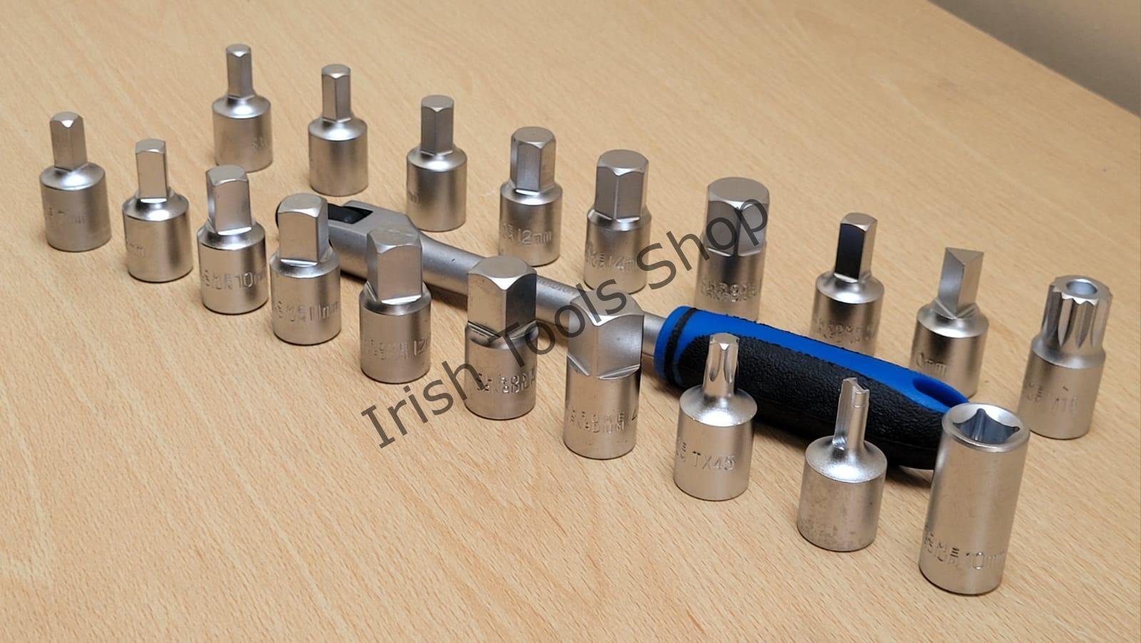 20 Pcs 3/8" Drive Drain Plug Key Set