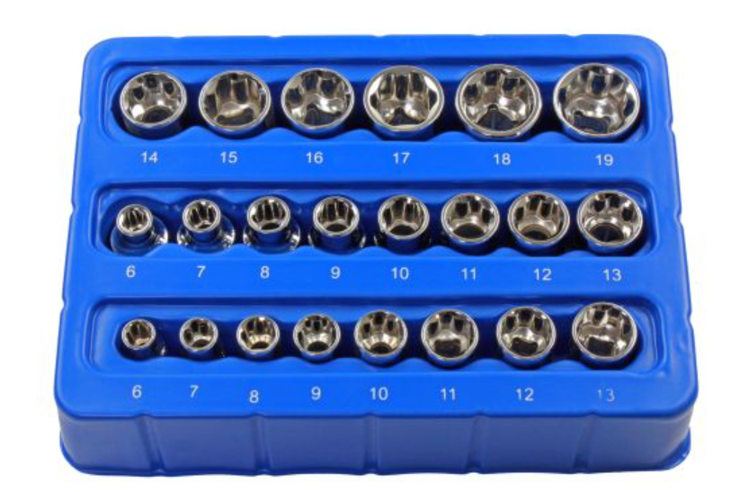 22 Piece 1/4" & 3/8" Drive Super Lock Sockets