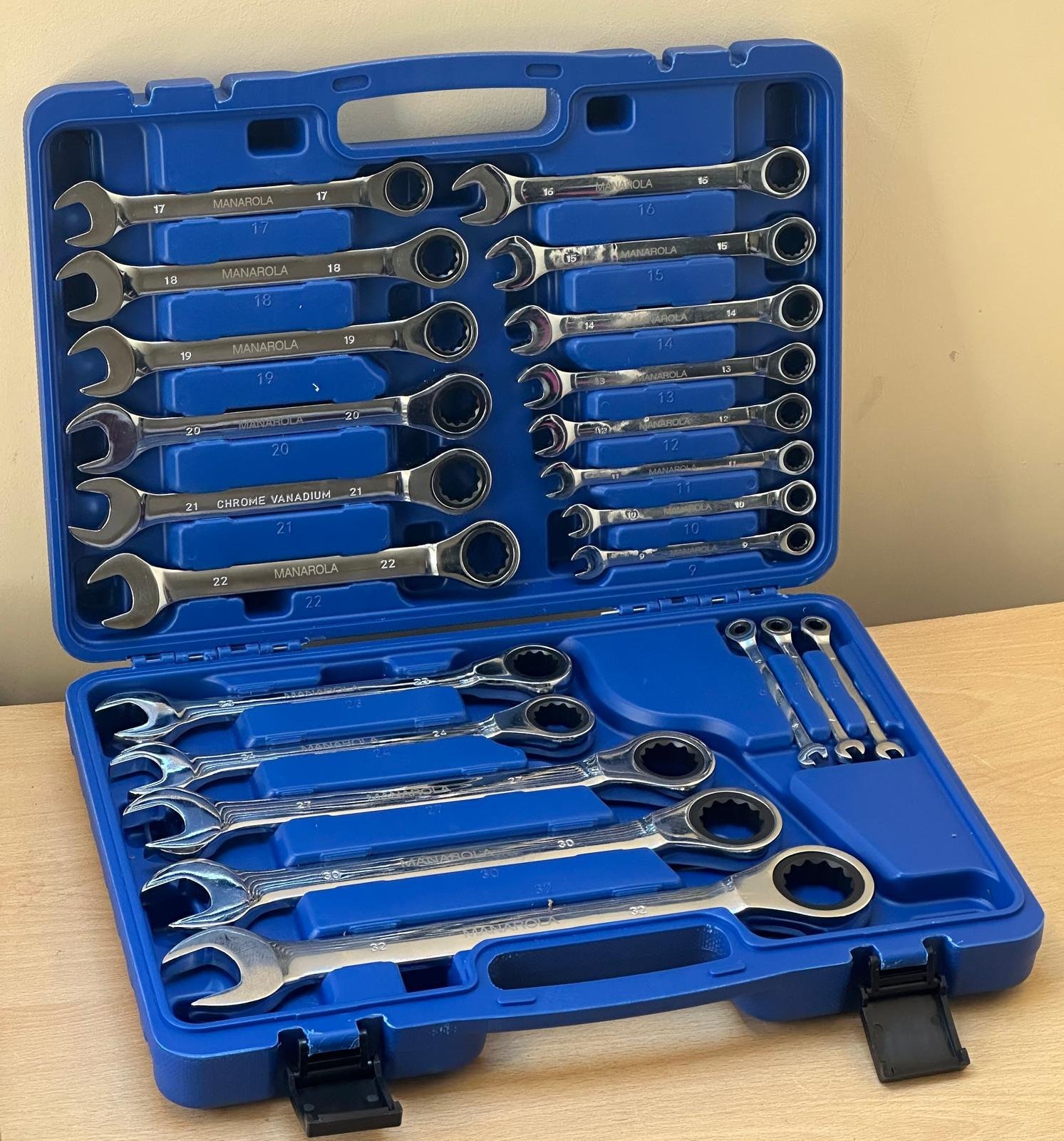 22 Piece Combination Ratchet Wrench Spanner Set 6 - 32mm