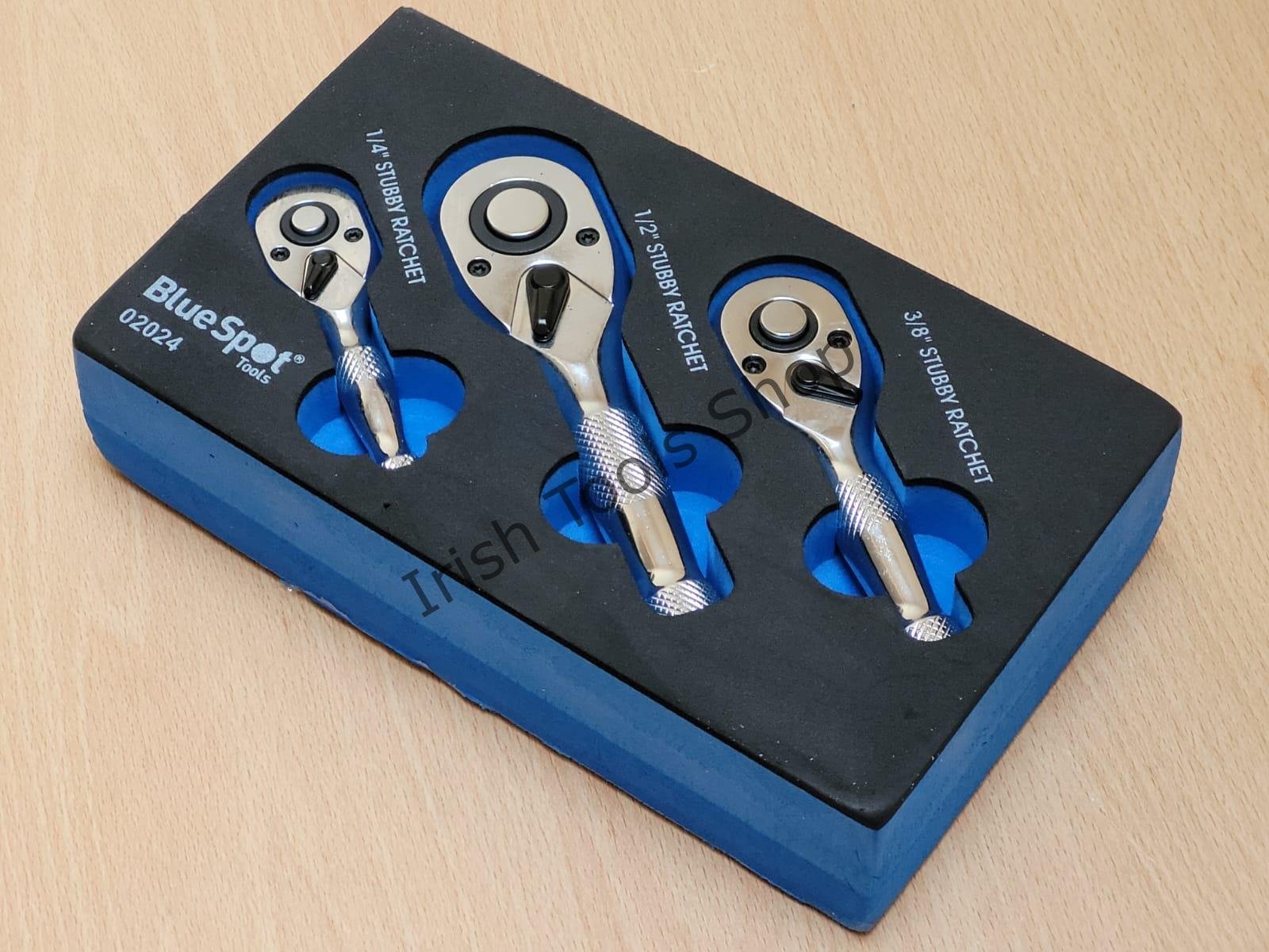 3 PCE STUBBY RATCHET SET IN EVA FOAM (1/4", 3/8", 1/2")