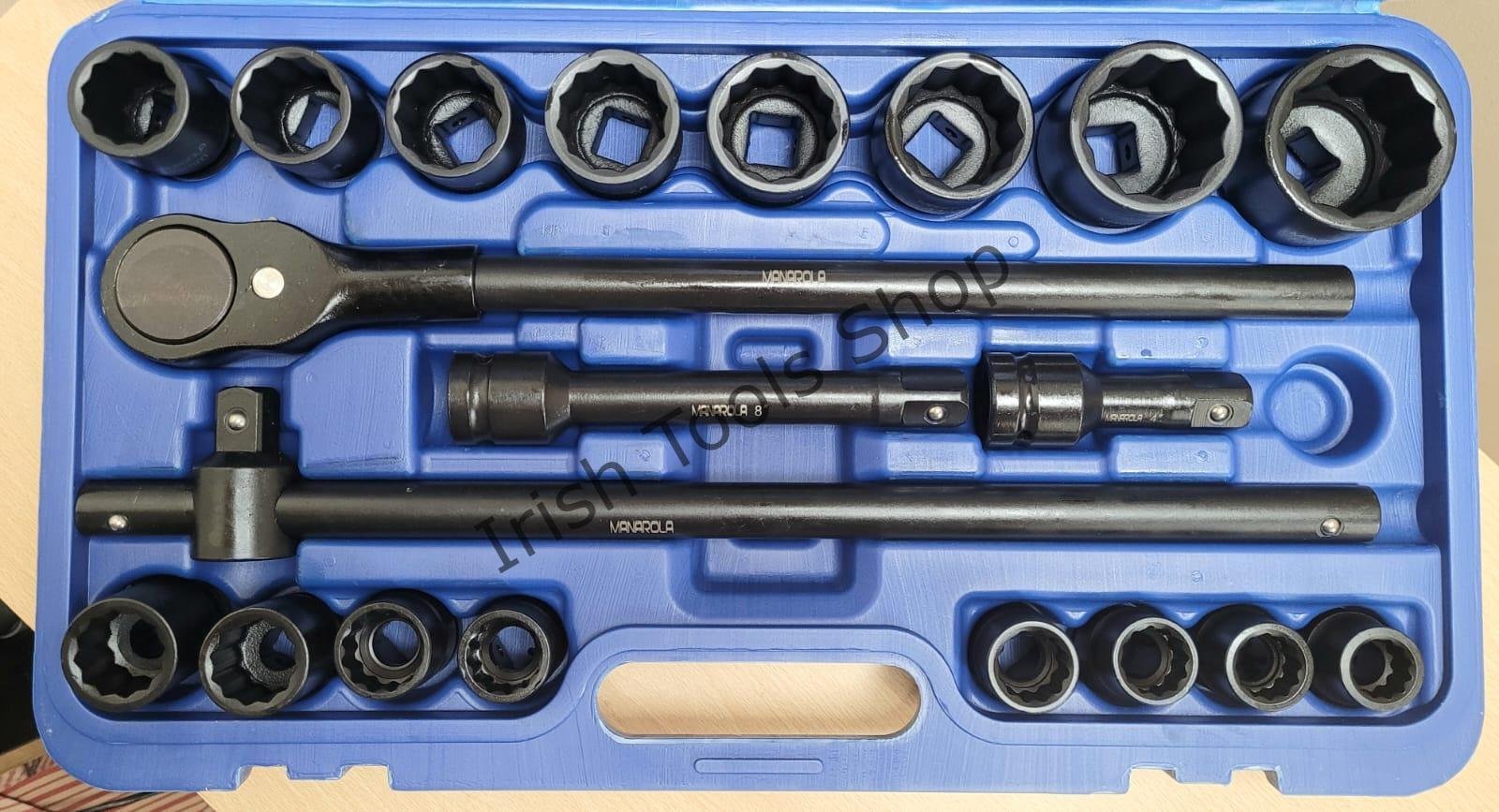 3/4″ Drive 21Pce 12 Point Metric Impact Socket Set 19 - 50mm