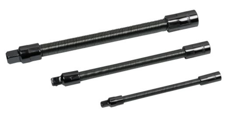 US PRO 3 Piece 1/4" 3/8" 1/2" Drives Handy Flexible Extension Bar Set Suits Hard Reaching Areas