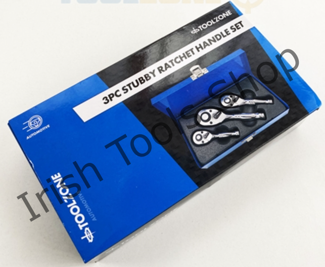 3Pc Pro Stubby Ratchet Handle Set