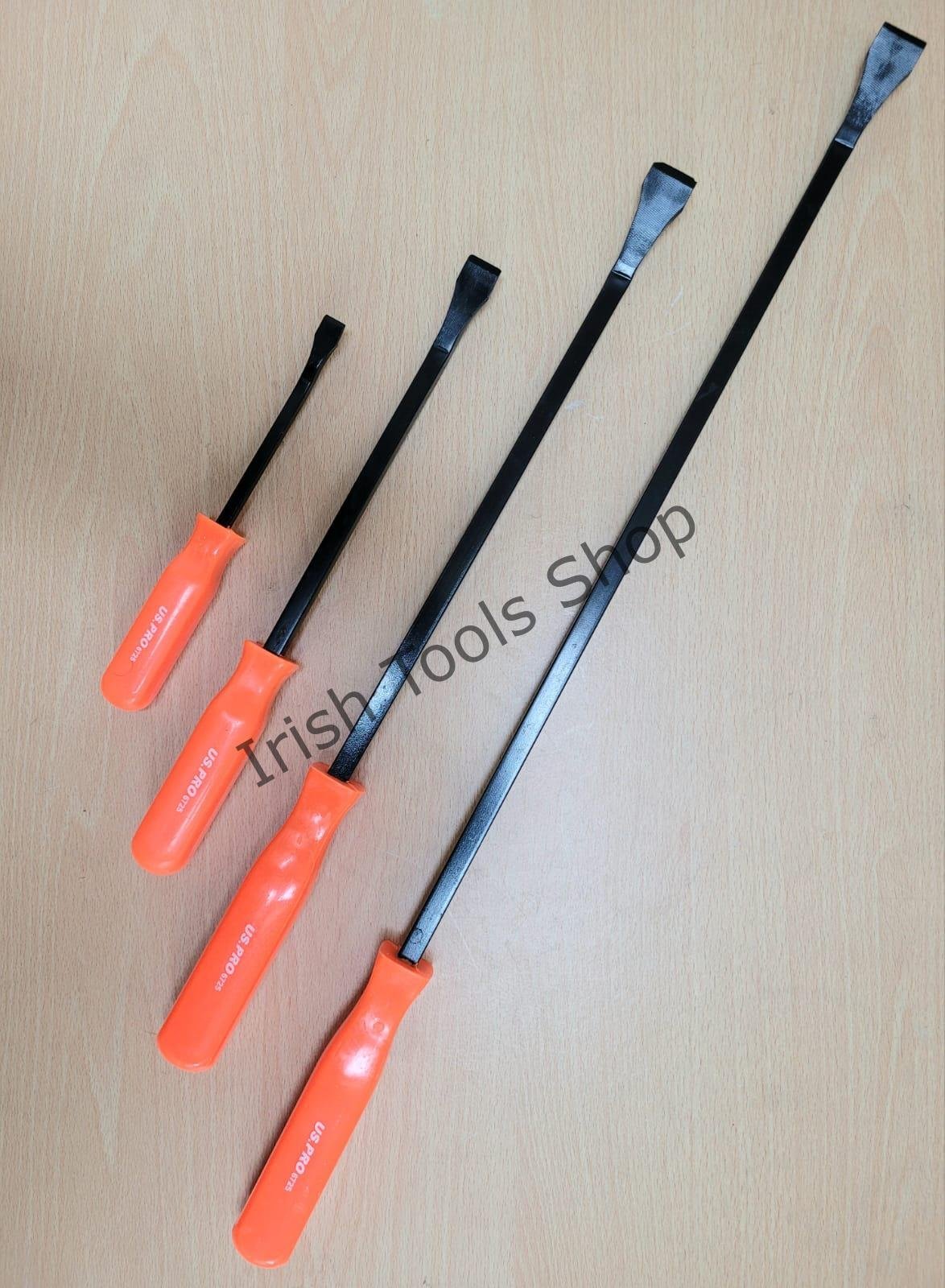 US PRO 4pc Pry Bar Set 200 x 6mm, 300 x 8mm, 450 x 10mm, 600 x 10mm