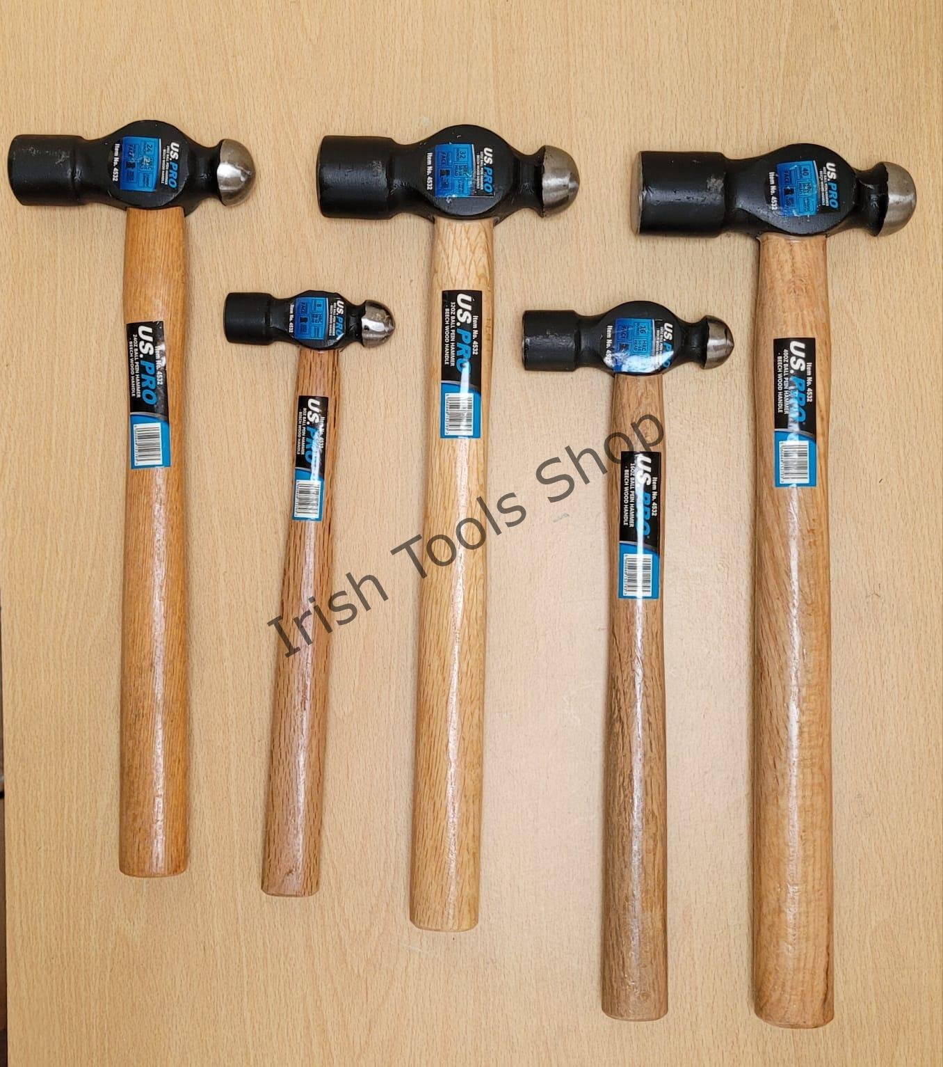 US PRO 5 pcs Ball Pein Hammer (8OZ, 16OZ, 24OZ, 32OZ, 40OZ)