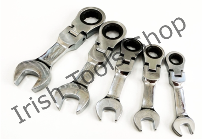5Pc Flexi Stubby Ratchet Spanners Crv