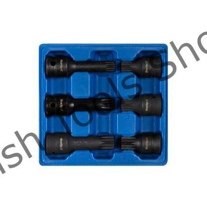 6 Piece 1/2" Drive Spline Impact Socket Set - M14-M18