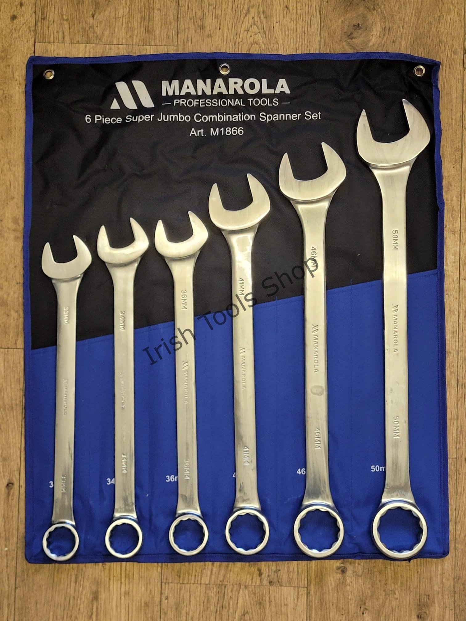 6 Piece Super Jumbo Combination Spanner Set Metric 33mm - 50mm