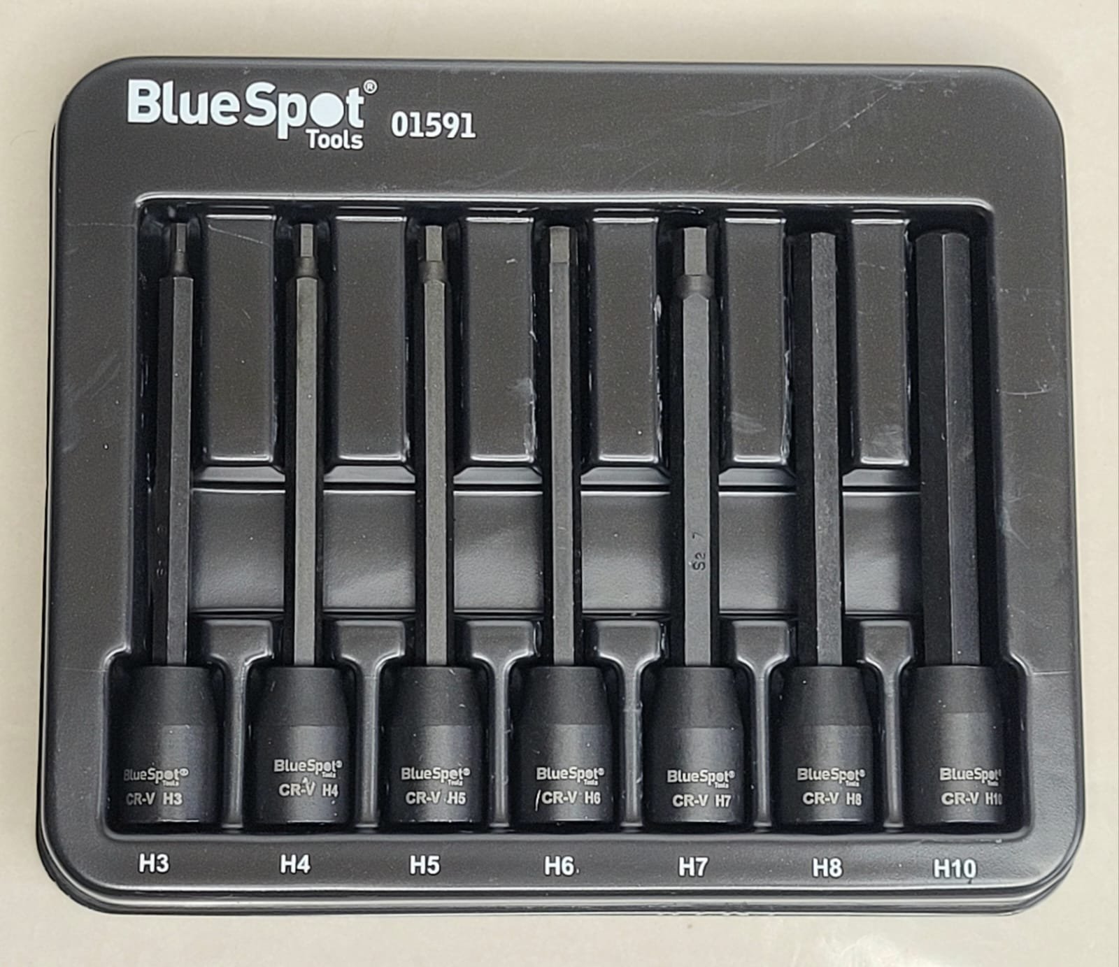 7 Piece 110mm Extra Long 3/8" Drive Impact Hex Bit Socket Set