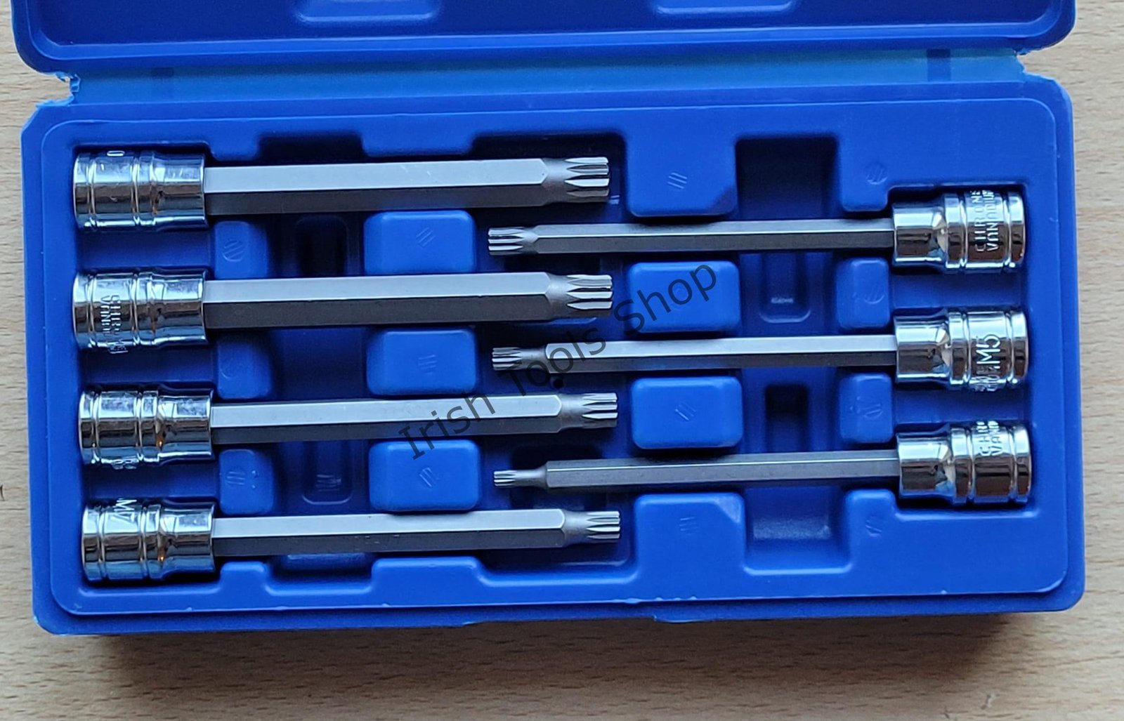 7Pc 3/8" Drive 110mm Long Spline Bit Socket Set