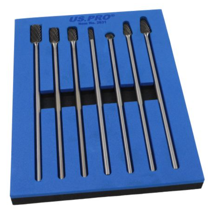 US PRO 7 Piece Long Carbide Burr Set