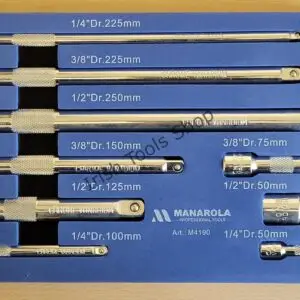 9 Piece 1/4" 3/8" 1/2" Drive Straight Socket Extension Bar Set