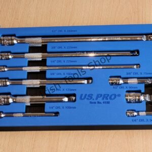 9 Piece 1/4" 3/8" 1/2" Drive Wobble Extension Bar Set