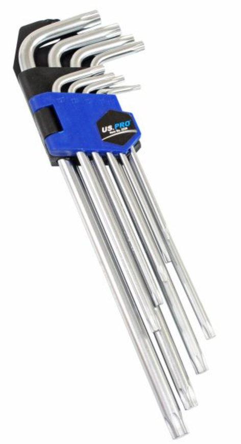 US PRO 9 Piece Extra Long Star Key Set | T10 - T50