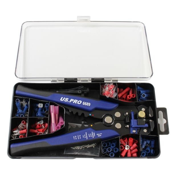 US PRO Auto Wire Stripper Multi Tool & Terminal Set