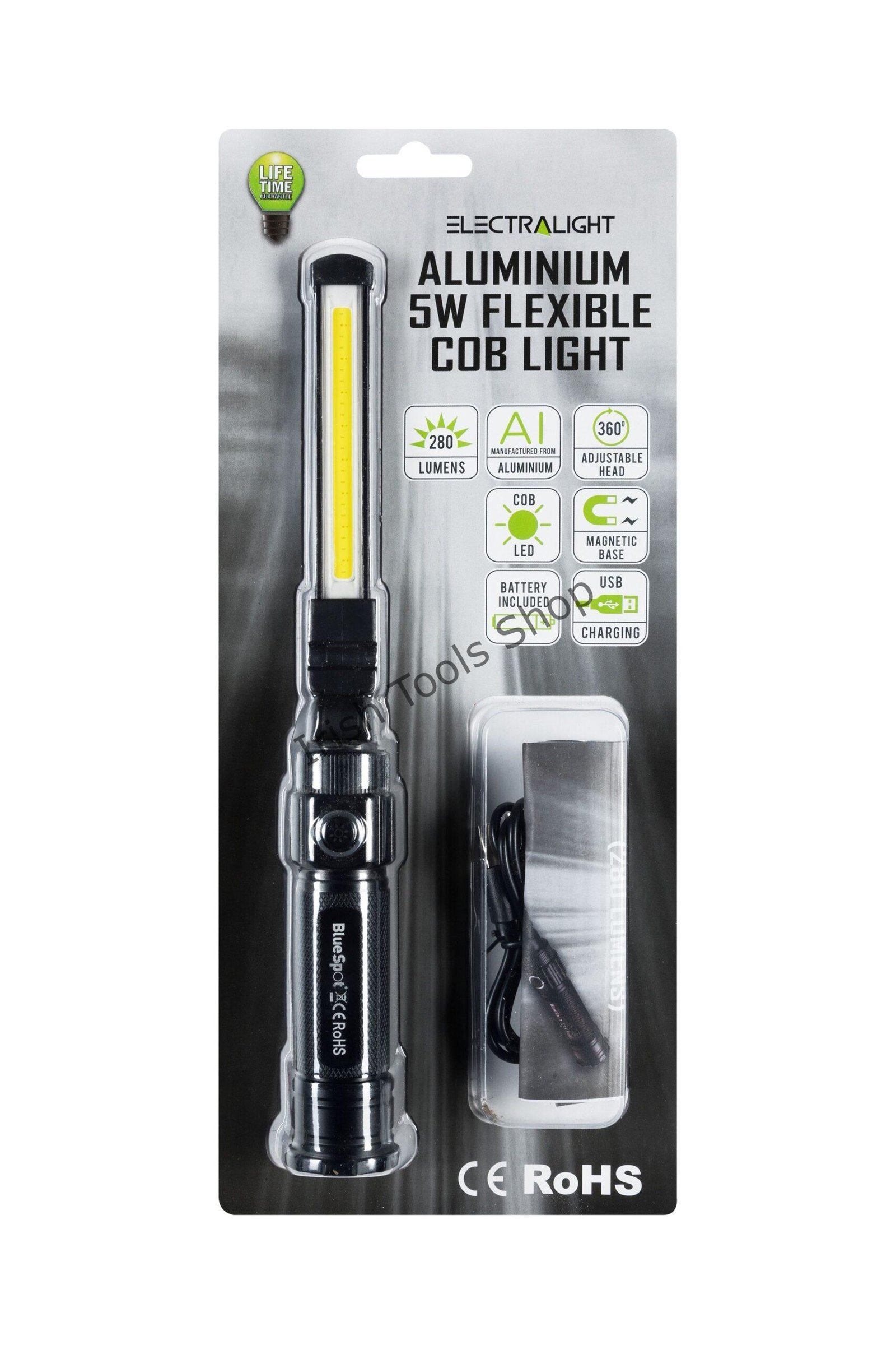 Electralight Aluminium 5W Flexible 360Â° Adjustable Head COB Light (280 Lumens) - Battery Included