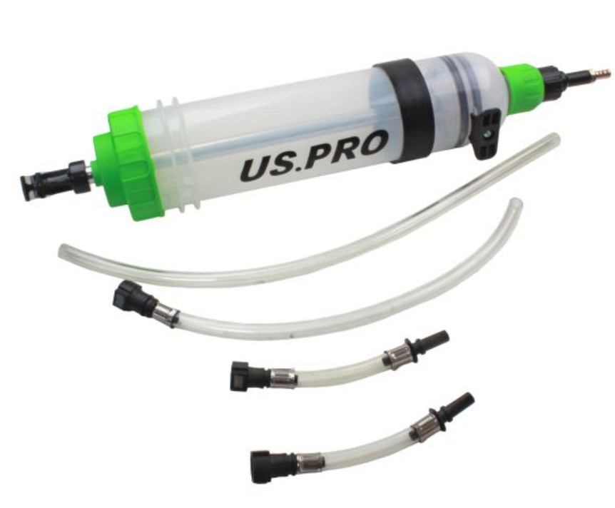 US PRO Fuel Retriever Syringe 1.5 Litre With Connectors For PSA, Vauxhall/Opel Vehicles & Two Universal Connectors For Older Cars