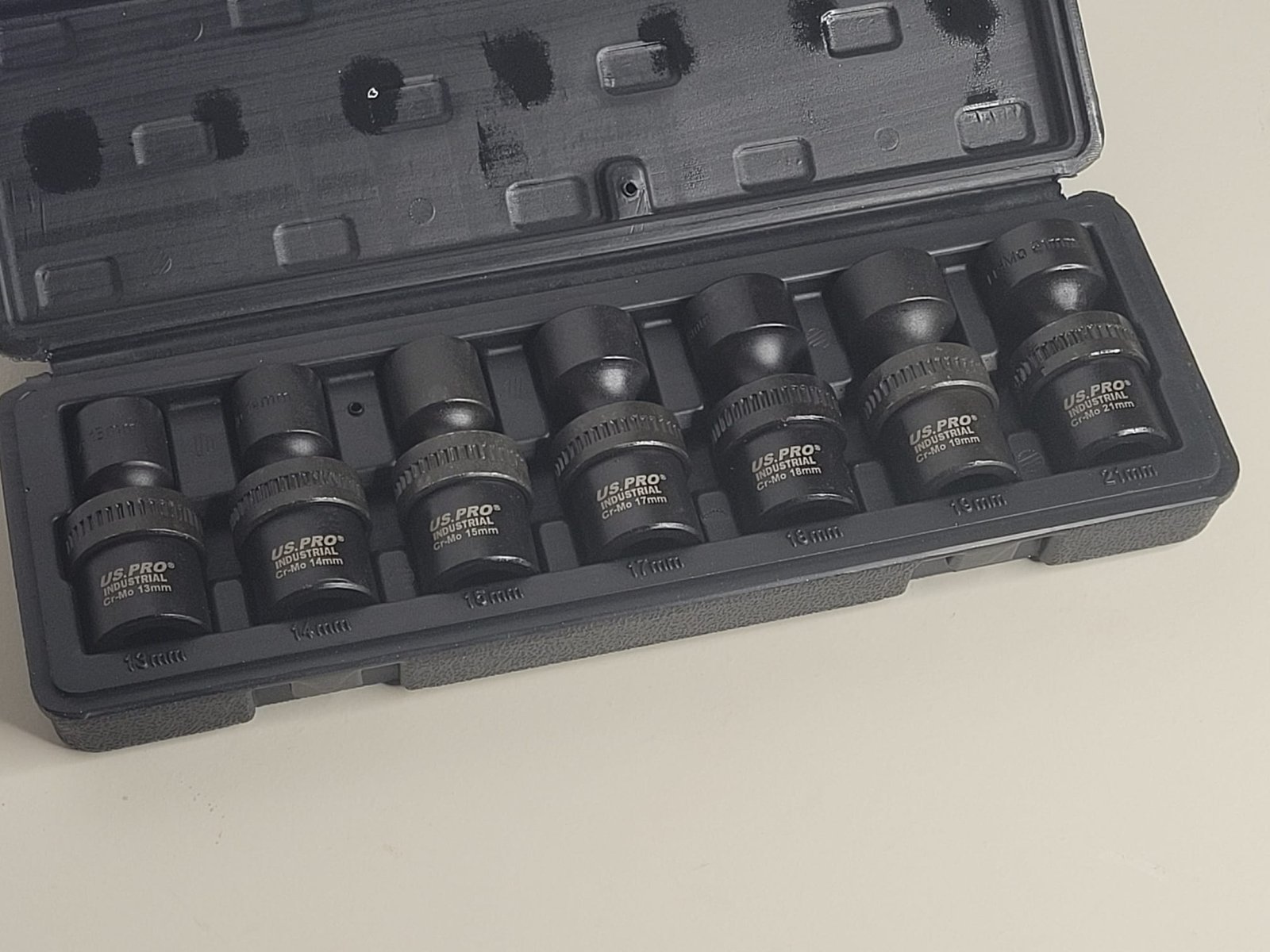 US PRO 7 Piece 1/2" Drive Metric Swivel Impact Shallow Sockets | 13mm - 21mm