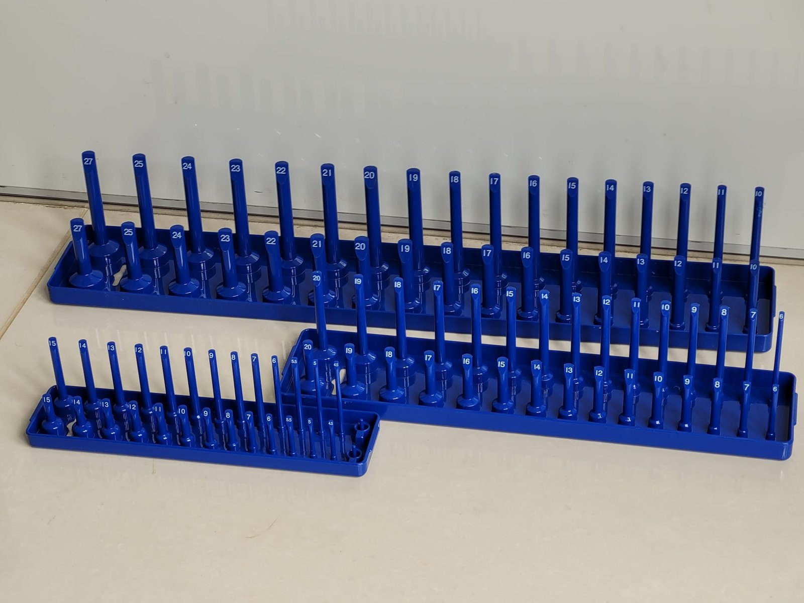 US PRO 3 Piece Socket Tray For 1/4" 3/8" 1/2" Drive Sockets