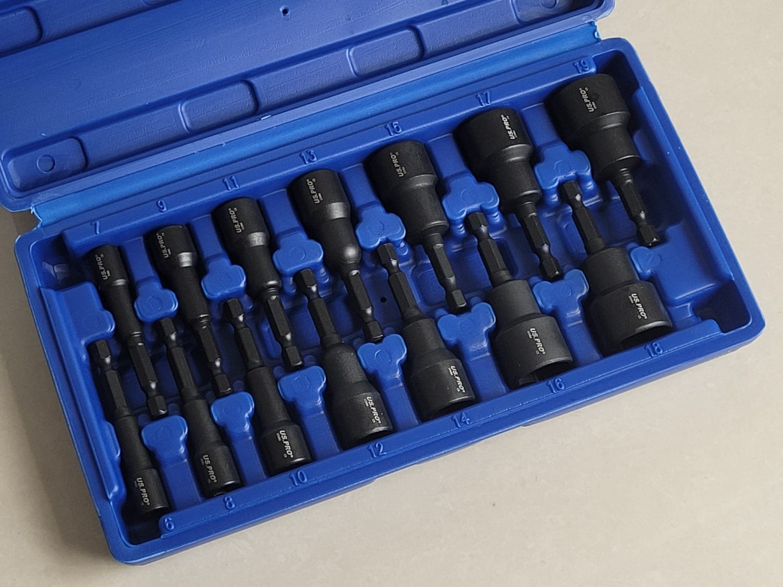 US PRO 14PC 1/4" HEX DR MAGNETIC IMPACT NUT DRIVER SET METRIC