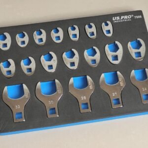 US PRO 19 Piece 3/8" & 1/2" Drive Metric Crowfoot Wrench / Spanner In Eva Tray