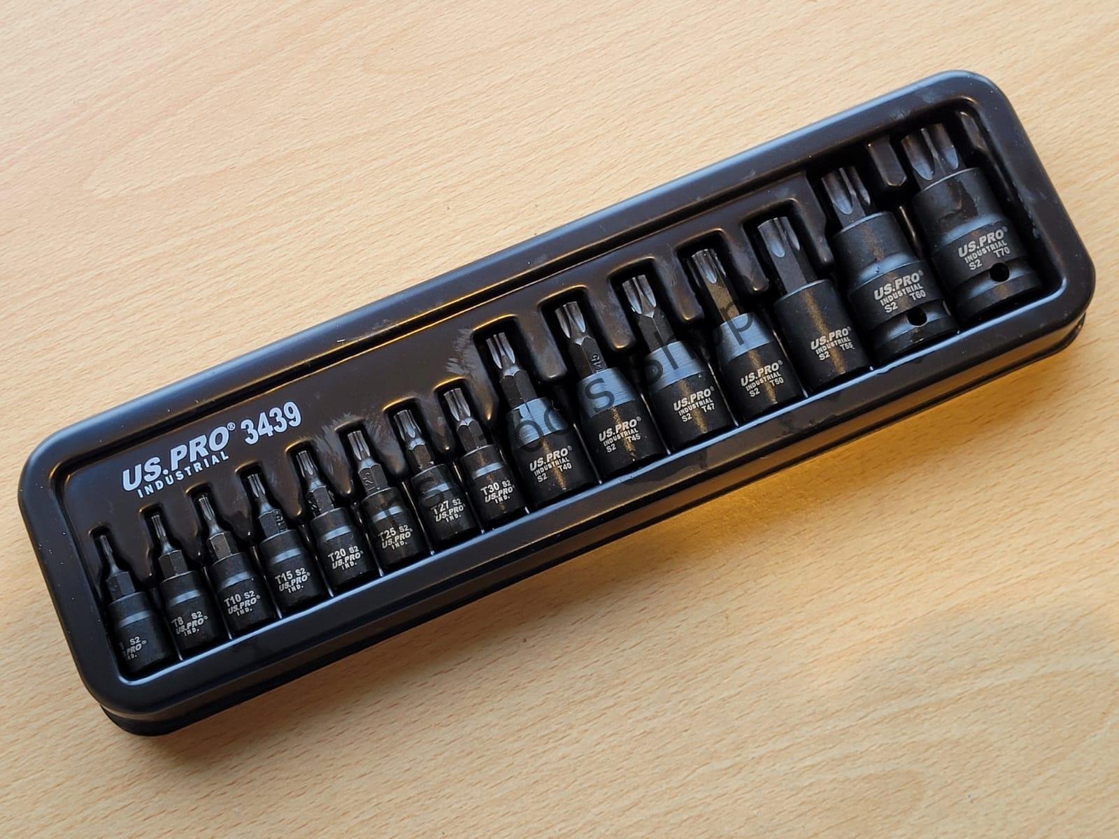 15PC 1/4" 3/8" 1/2" Drive Star Bit Impact Torx Socket Set