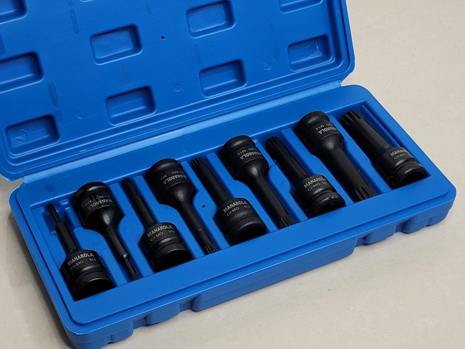 9 Piece 1/2" Drive Impact Spline Socket Bit Set M5 - M16