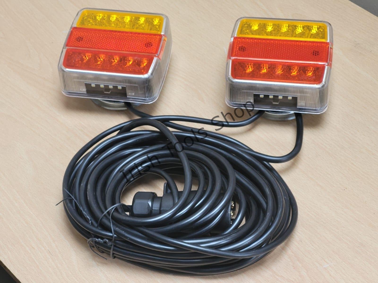 4 Function 7 Pin Magnetic Trailer Rear Light Kit - Blinker, Driving, Brake, License Plate Lights