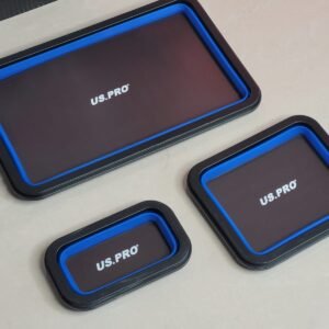 US PRO Set Of 3 Oil Resistant Collapsible Blue Magnetic Parts Tray